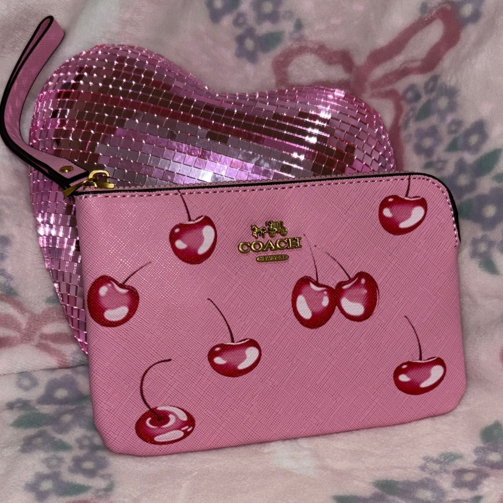 Coach Pink Cherry Wristlet